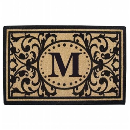 NEDIA HOME Nedia Home O2325M 30 x 48 in. Heavy Duty Heritage Coco Mat  Monogrammed M O2325M